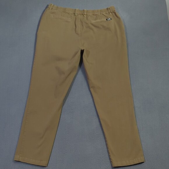 Cove USA Pants Men's 38 Olive Brown Chino Pants Stretch Elastic Waist Casual - Picture 2 of 11